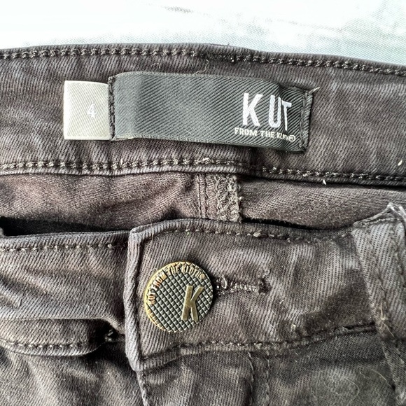 KUT from the Kloth Amy Mid Rise Crop Straight Leg Black Size 4 - Picture 5 of 10